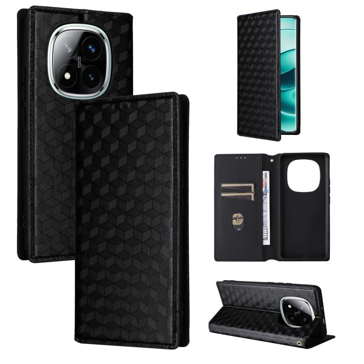Cubic Grid Texture Flip Leather Phone Case, For Redmi K80 / K80 Pro, For Redmi Note 14 Pro 4G Global, For Redmi Note 14 4G 163.25mm, For Redmi Note 14 Pro+ 5G, For Redmi 14C 4G, For Redmi K70 Ultra, For Redmi 13 4G / Note 13R 5G, For Redmi Turbo 3 5G  ...