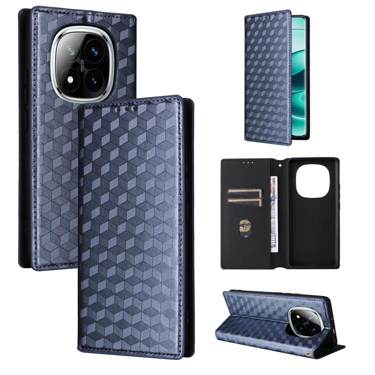 Cubic Grid Texture Flip Leather Phone Case, For Redmi K80 / K80 Pro, For Redmi Note 14 Pro 4G Global, For Redmi Note 14 4G 163.25mm, For Redmi Note 14 Pro+ 5G, For Redmi 14C 4G, For Redmi K70 Ultra, For Redmi 13 4G / Note 13R 5G, For Redmi Turbo 3 5G  ...
