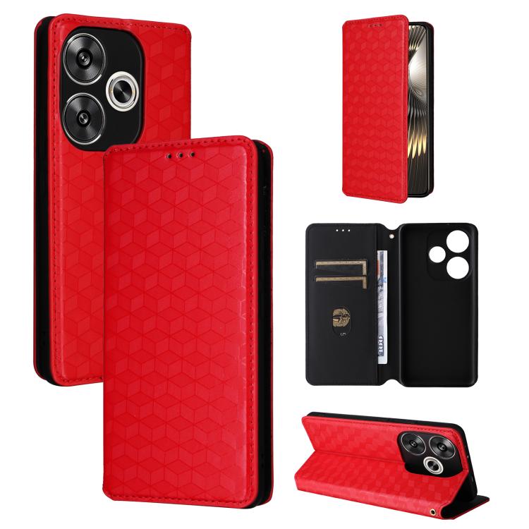 Cubic Grid Texture Flip Leather Phone Case, For Redmi K80 / K80 Pro, For Redmi Note 14 Pro 4G Global, For Redmi Note 14 4G 163.25mm, For Redmi Note 14 Pro+ 5G, For Redmi 14C 4G, For Redmi K70 Ultra, For Redmi 13 4G / Note 13R 5G, For Redmi Turbo 3 5G  ...