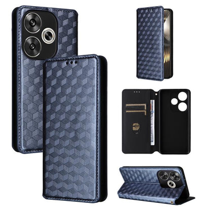 Cubic Grid Texture Flip Leather Phone Case, For Redmi K80 / K80 Pro, For Redmi Note 14 Pro 4G Global, For Redmi Note 14 4G 163.25mm, For Redmi Note 14 Pro+ 5G, For Redmi 14C 4G, For Redmi K70 Ultra, For Redmi 13 4G / Note 13R 5G, For Redmi Turbo 3 5G  ...