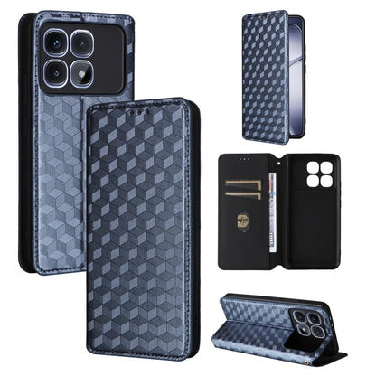 Cubic Grid Texture Flip Leather Phone Case, For Redmi K80 / K80 Pro, For Redmi Note 14 Pro 4G Global, For Redmi Note 14 4G 163.25mm, For Redmi Note 14 Pro+ 5G, For Redmi 14C 4G, For Redmi K70 Ultra, For Redmi 13 4G / Note 13R 5G, For Redmi Turbo 3 5G  ...