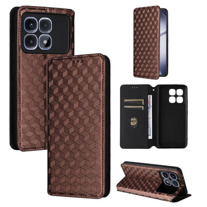 Cubic Grid Texture Flip Leather Phone Case, For Redmi K80 / K80 Pro, For Redmi Note 14 Pro 4G Global, For Redmi Note 14 4G 163.25mm, For Redmi Note 14 Pro+ 5G, For Redmi 14C 4G, For Redmi K70 Ultra, For Redmi 13 4G / Note 13R 5G, For Redmi Turbo 3 5G  ...