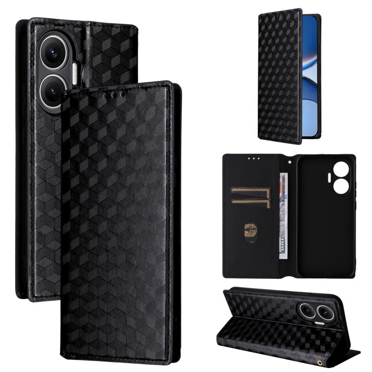 Cubic Grid Texture Flip Leather Phone Case, For Redmi Turbo 4 Pro 5G, For Redmi K80 / K80 Pro, For Redmi Note 14 Pro 4G Global, For Redmi Note 14 4G 163.25mm, For Redmi Note 14 Pro+ 5G, For Redmi K70 Ultra, For Redmi 13 4G / Note 13R 5G                ...