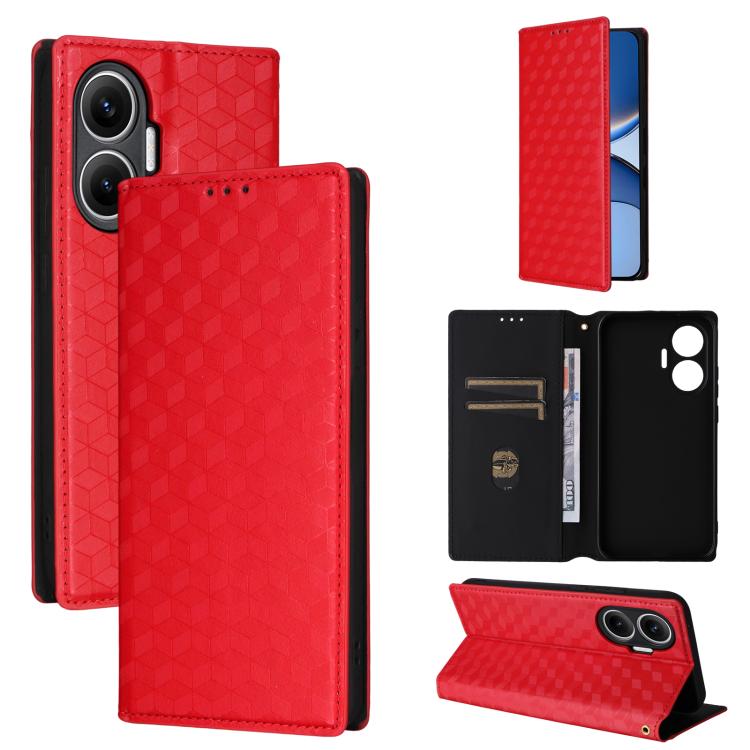 Cubic Grid Texture Flip Leather Phone Case, For Redmi Turbo 4 Pro 5G, For Redmi K80 / K80 Pro, For Redmi Note 14 Pro 4G Global, For Redmi Note 14 4G 163.25mm, For Redmi Note 14 Pro+ 5G, For Redmi K70 Ultra, For Redmi 13 4G / Note 13R 5G                ...