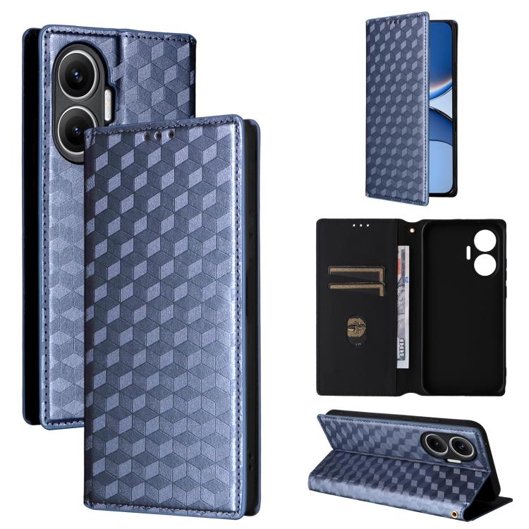 Cubic Grid Texture Flip Leather Phone Case, For Redmi Turbo 4 Pro 5G, For Redmi K80 / K80 Pro, For Redmi Note 14 Pro 4G Global, For Redmi Note 14 4G 163.25mm, For Redmi Note 14 Pro+ 5G, For Redmi K70 Ultra, For Redmi 13 4G / Note 13R 5G                ...