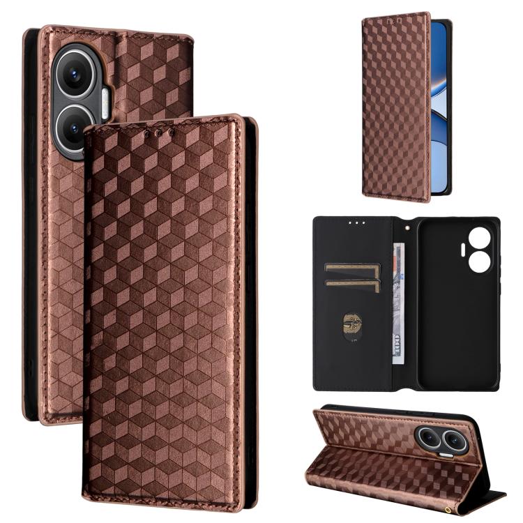 Cubic Grid Texture Flip Leather Phone Case, For Redmi Turbo 4 Pro 5G, For Redmi K80 / K80 Pro, For Redmi Note 14 Pro 4G Global, For Redmi Note 14 4G 163.25mm, For Redmi Note 14 Pro+ 5G, For Redmi K70 Ultra, For Redmi 13 4G / Note 13R 5G                ...