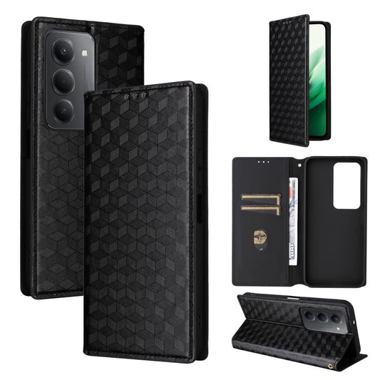 Cubic Grid Texture Flip Leather Phone Case, For Redmi 15 5G / 4G EU 171mm, For Redmi A5 4G 173.3mm, For Redmi A5 4G 171.7mm / Xiaomi Poco C71, For Redmi Note 14 4G 164.84mm, For Redmi Turbo 4 Pro 5G, For Redmi K80 / K80 Pro                             ...