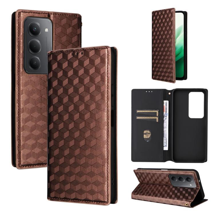 Cubic Grid Texture Flip Leather Phone Case, For Redmi A7 Pro 171mm / Poco C85x 5G, For Redmi 15a 5G, For Redmi Turbo 5 Max / Poco X8 Pro Max, For Redmi Turbo 5 5G / Poco X8 Pro 5G, For Redmi Note 15 Pro+ 5G 163.3mm/Poco M8 Pro 5G                       ...