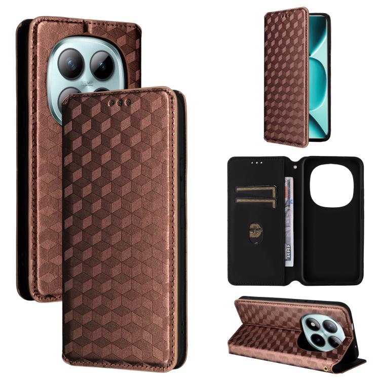 Cubic Grid Texture Flip Leather Phone Case, For Redmi A7 Pro 171mm / Poco C85x 5G, For Redmi 15a 5G, For Redmi Turbo 5 Max / Poco X8 Pro Max, For Redmi Turbo 5 5G / Poco X8 Pro 5G, For Redmi Note 15 Pro+ 5G 163.3mm/Poco M8 Pro 5G                       ...