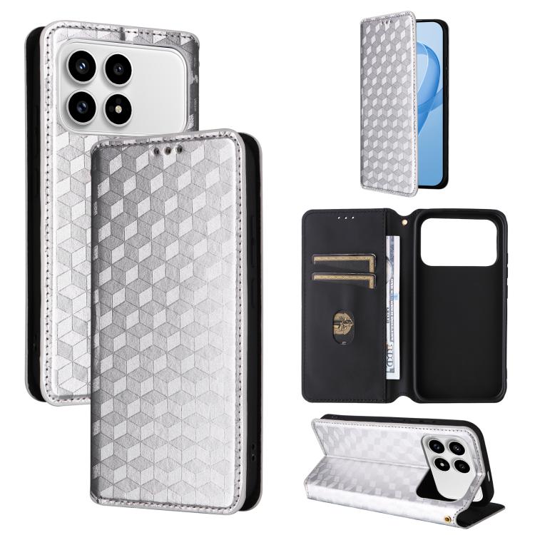 Cubic Grid Texture Flip Leather Phone Case, For Redmi A7 Pro 171mm / Poco C85x 5G, For Redmi 15a 5G, For Redmi Turbo 5 Max / Poco X8 Pro Max, For Redmi Turbo 5 5G / Poco X8 Pro 5G, For Redmi Note 15 Pro+ 5G 163.3mm/Poco M8 Pro 5G                       ...