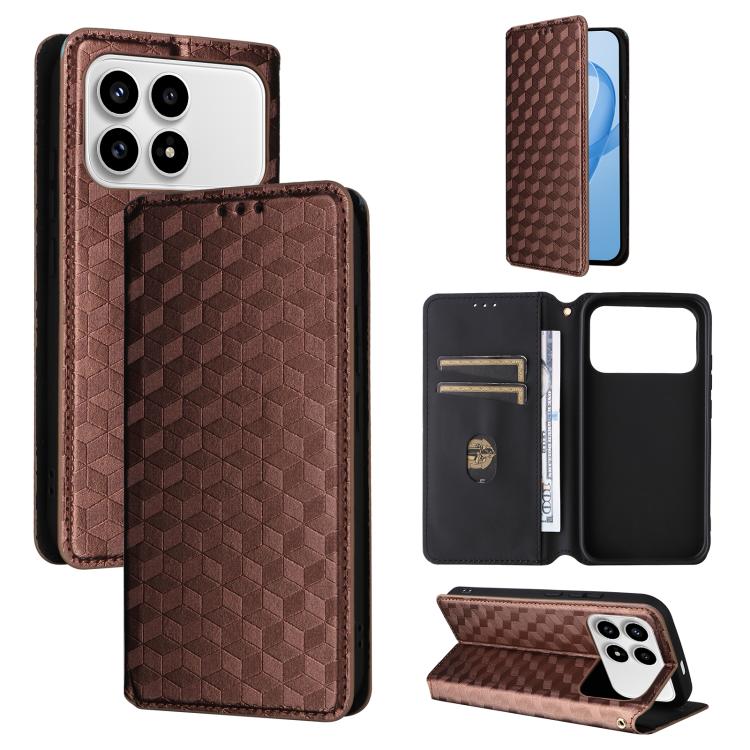 Cubic Grid Texture Flip Leather Phone Case, For Redmi A7 Pro 171mm / Poco C85x 5G, For Redmi 15a 5G, For Redmi Turbo 5 Max / Poco X8 Pro Max, For Redmi Turbo 5 5G / Poco X8 Pro 5G, For Redmi Note 15 Pro+ 5G 163.3mm/Poco M8 Pro 5G                       ...