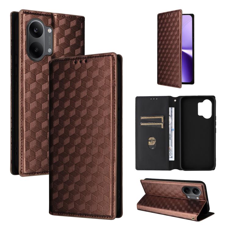 Cubic Grid Texture Flip Leather Phone Case, For Redmi A7 Pro 171mm / Poco C85x 5G, For Redmi 15a 5G, For Redmi Turbo 5 Max / Poco X8 Pro Max, For Redmi Turbo 5 5G / Poco X8 Pro 5G, For Redmi Note 15 Pro+ 5G 163.3mm/Poco M8 Pro 5G                       ...