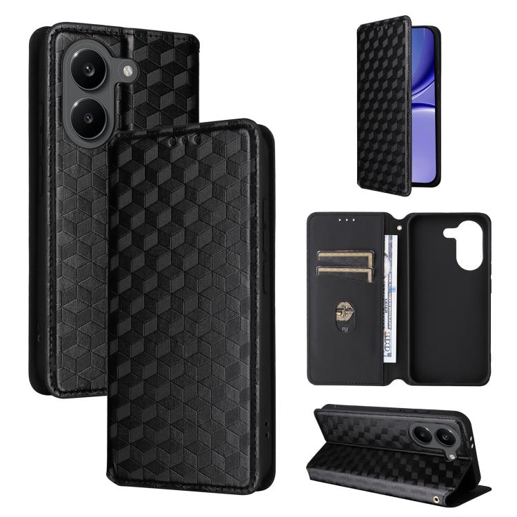 Cubic Grid Texture Flip Leather Phone Case, For Redmi A7 Pro 171mm / Poco C85x 5G, For Redmi 15a 5G, For Redmi Turbo 5 Max / Poco X8 Pro Max, For Redmi Turbo 5 5G / Poco X8 Pro 5G, For Redmi Note 15 Pro+ 5G 163.3mm/Poco M8 Pro 5G                       ...