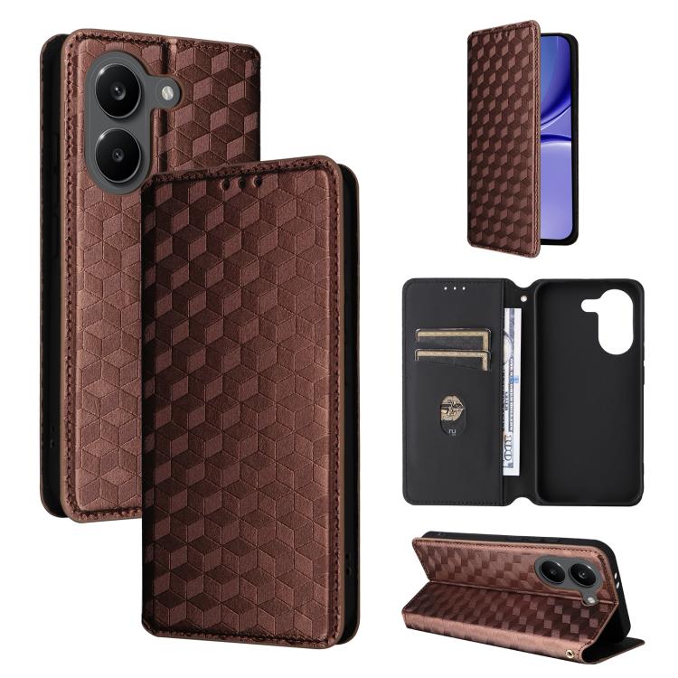 Cubic Grid Texture Flip Leather Phone Case, For Redmi A7 Pro 171mm / Poco C85x 5G, For Redmi 15a 5G, For Redmi Turbo 5 Max / Poco X8 Pro Max, For Redmi Turbo 5 5G / Poco X8 Pro 5G, For Redmi Note 15 Pro+ 5G 163.3mm/Poco M8 Pro 5G                       ...