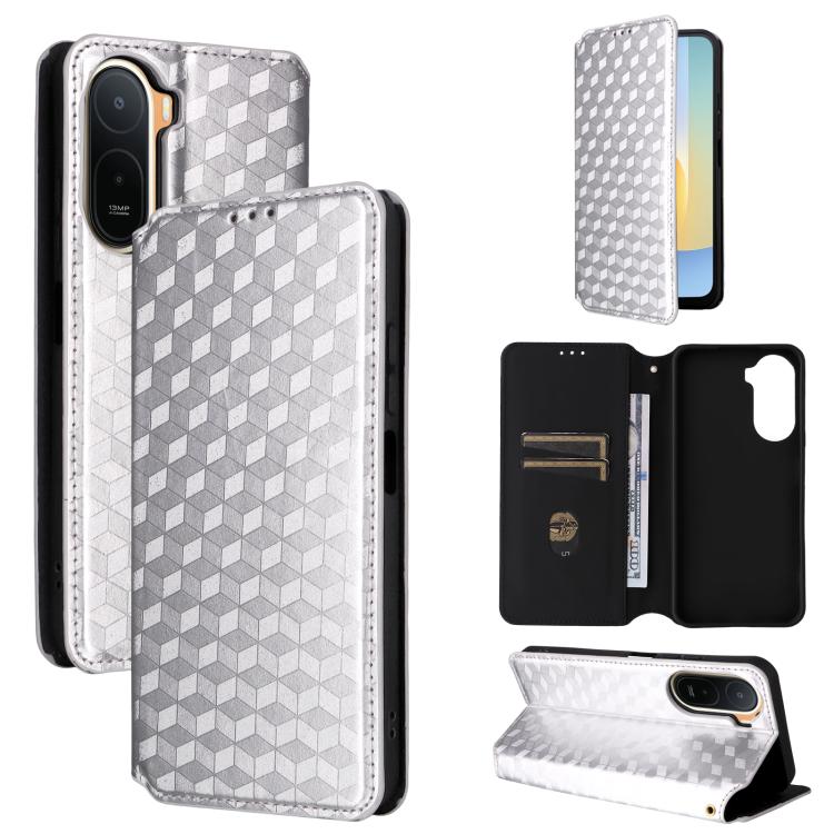 Cubic Grid Texture Flip Leather Phone Case, For Redmi A7 Pro 171mm / Poco C85x 5G, For Redmi 15a 5G, For Redmi Turbo 5 Max / Poco X8 Pro Max, For Redmi Turbo 5 5G / Poco X8 Pro 5G, For Redmi Note 15 Pro+ 5G 163.3mm/Poco M8 Pro 5G                       ...