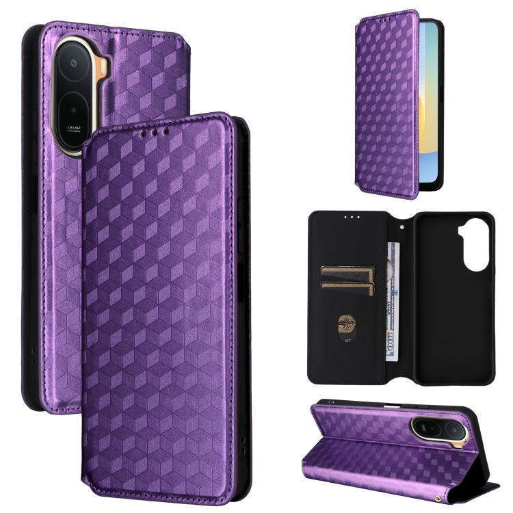 Cubic Grid Texture Flip Leather Phone Case, For Redmi A7 Pro 171mm / Poco C85x 5G, For Redmi 15a 5G, For Redmi Turbo 5 Max / Poco X8 Pro Max, For Redmi Turbo 5 5G / Poco X8 Pro 5G, For Redmi Note 15 Pro+ 5G 163.3mm/Poco M8 Pro 5G                       ...