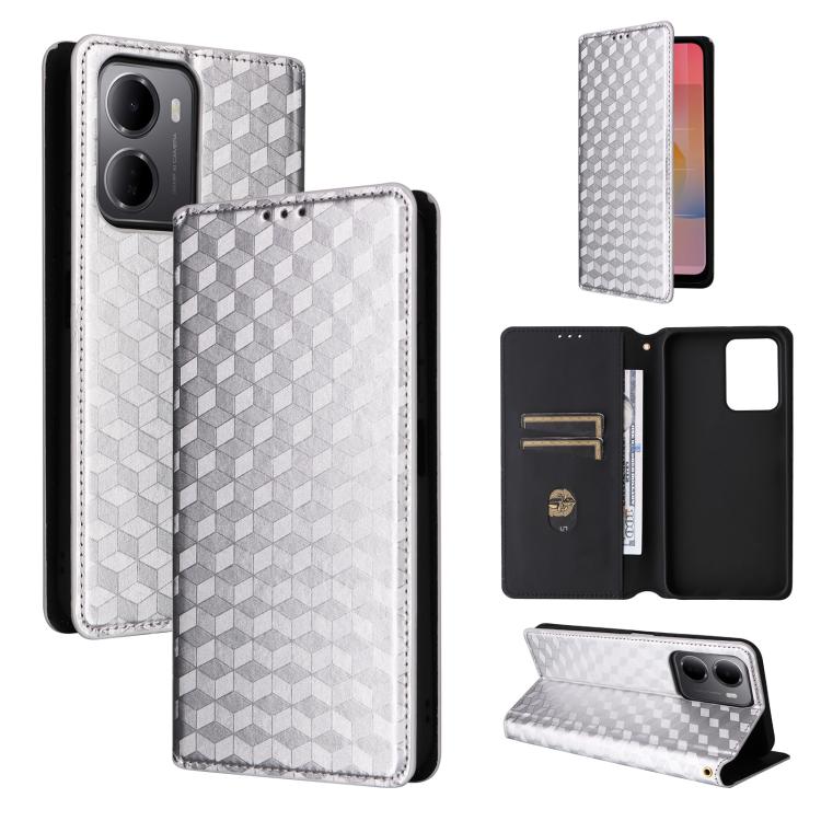 Cubic Grid Texture Flip Leather Phone Case, For Redmi A7 Pro 171mm / Poco C85x 5G, For Redmi 15a 5G, For Redmi Turbo 5 Max / Poco X8 Pro Max, For Redmi Turbo 5 5G / Poco X8 Pro 5G, For Redmi Note 15 Pro+ 5G 163.3mm/Poco M8 Pro 5G                       ...