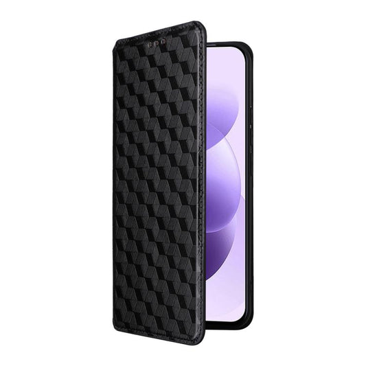 Cubic Grid Texture Flip Leather Phone Case, For Redmi Note 17 5G / 4G Global / 5G India 169.7mm, For Redmi 17C 5G, For Redmi Note 17 Pro+ 5G Global 163.4mm, For Redmi 17 5G / 4G Global 170mm, For Redmi 17C 4G / 14C / 14R / A4                           ...