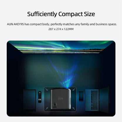 AUN AKEY9S 1080P 1000ANSI Autofocus WIFI Display Smart Projector, US Plug, UK Plug, AU Plug, EU Plug