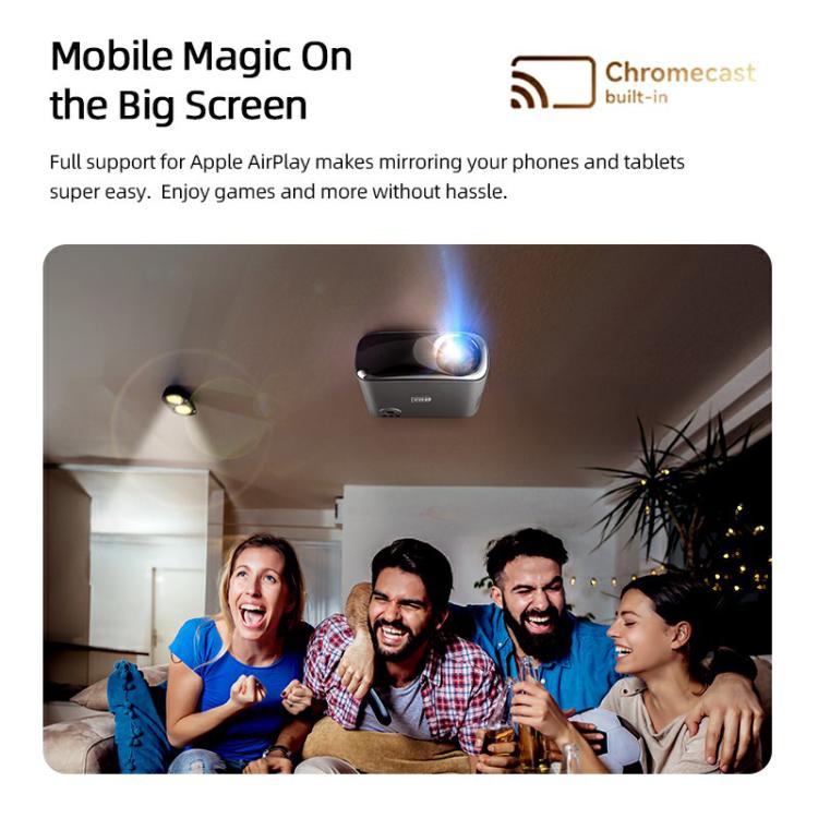 AUN AKEY9S 1080P 1000ANSI Autofocus WIFI Display Smart Projector, US Plug, UK Plug, AU Plug, EU Plug