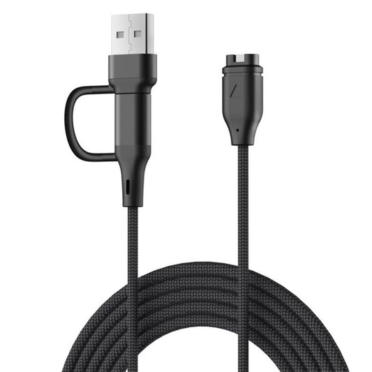 Câble de charge pour montre xDfind 2 en 1 avec ports Type-C et USB-A, longueur : 1 m, pour Garmin Fenix 8 / 7X / 6S Pro