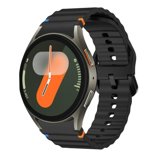 xDfind Wavy Grain Stitched Colorful Buckle Silicone Watch Band, For Samsung Galaxy Watch FE / 7 / 6 / 5 / 4, For Samsung Galaxy Watch6 / Watch6 Classic, For Samsung Galaxy Watch5 / Watch5 Pro, For Samsung Galaxy Watch4 / Watch4 Classic