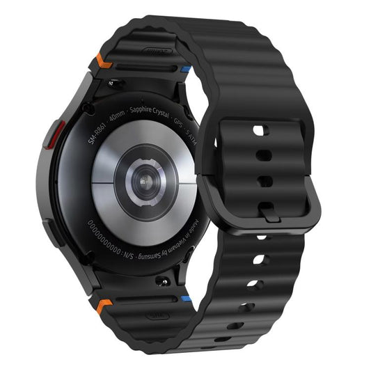 xDfind Wavy Grain Stitched Colorful Buckle Silicone Watch Band, For Samsung Galaxy Watch FE / 7 / 6 / 5 / 4, For Samsung Galaxy Watch6 / Watch6 Classic, For Samsung Galaxy Watch5 / Watch5 Pro, For Samsung Galaxy Watch4 / Watch4 Classic