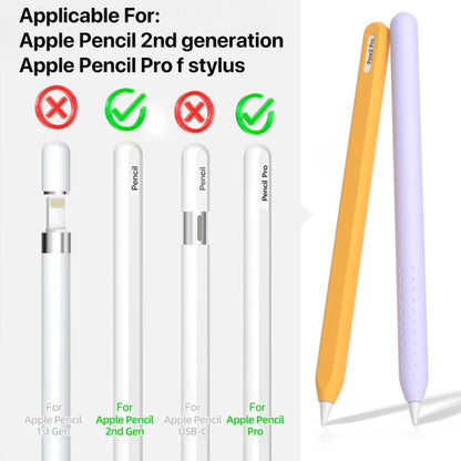 Integrated Anti-roll Silicone Protective Stylus Pen Case, For Apple Pencil 2 / Pro