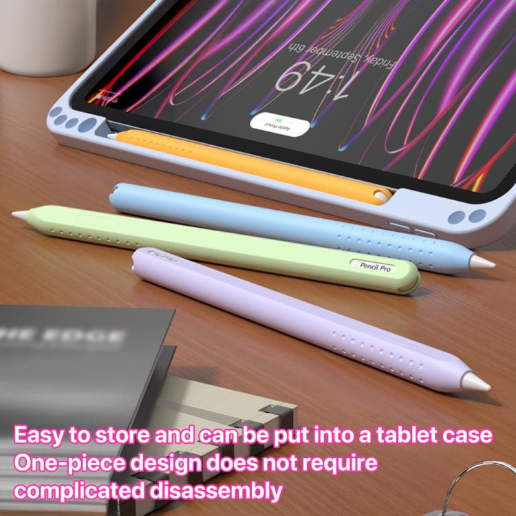 Integrated Anti-roll Silicone Protective Stylus Pen Case, For Apple Pencil 2 / Pro