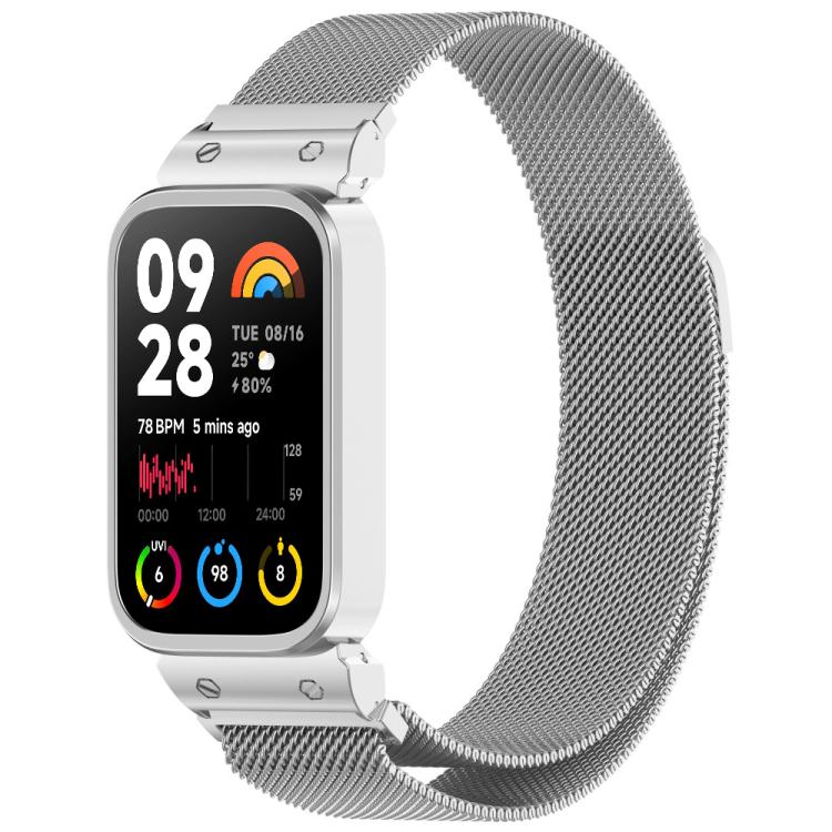 xDfind Watch Frame Integrated Milan Magnetic Metal Watch Band, For Xiaomi Band 10 Pro/9 Pro/Redmi Watch 6/5/4, For Redmi Band 3 / Xiaomi Smart Band 9 Active, For Redmi Band 2 / Xiaomi Smart Band 8 Active