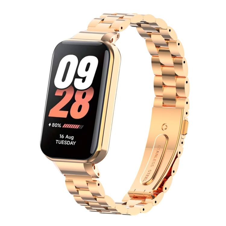 xDfind Watch Frame Integrated Three Beads Metal Watch Band, For Redmi Band 3 / Xiaomi Smart Band 9 Active, For Redmi Band 2 / Xiaomi Smart Band 8 Active, For Xiaomi Mi Band 8 Pro
