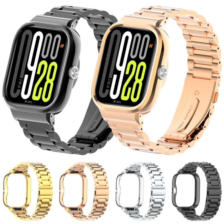 xDfind Watch Frame Integrated Three Beads Metal Watch Band, For Redmi Band 3 / Xiaomi Smart Band 9 Active, For Redmi Band 2 / Xiaomi Smart Band 8 Active, For Xiaomi Mi Band 8 Pro