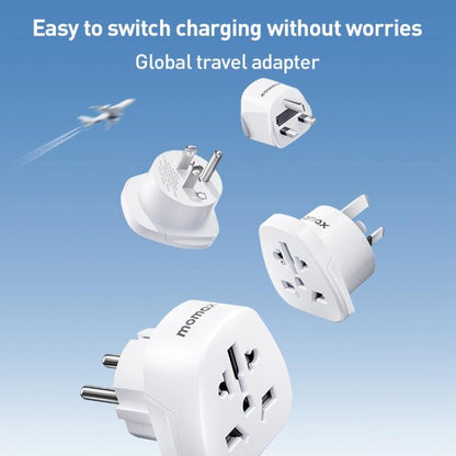 MOMAX UA13 2500W 1-World Global Adapter Socket, AU Plug, EU Plug, UK Plug, US Plug