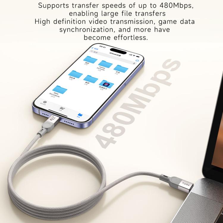 TOTU CB-13-PD 27W USB-C / Type-C to 8 Pin Magnetic Fast Charge Data Cable, 1m