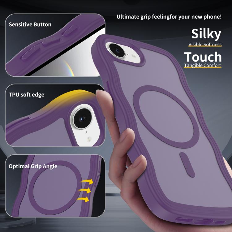 Skin Feel Wave Texture MagSafe Phone Case, For iPhone 17e / 16e, For iPhone 17, For iPhone Air, For iPhone 16 Pro Max, For iPhone 16 Pro, For iPhone 16 Plus, For iPhone 16, For iPhone 15 Pro Max, For iPhone 15 Pro, For iPhone 15 Plus, For iPhone 15    ...