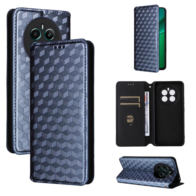 Cubic Grid Texture Flip Leather Phone Case, For Realme GT 7 Pro 5G, For Realme 13+ 5G Global / 13, For Realme V60 5G / V60S 5G, For Realme GT 6 / GT 6T, For Realme C63 4G / C61 4G / Narzo N63 4G, For Realme 12 Lite 4G / C67 4G, For Realme 12 5G / 12x 5...
