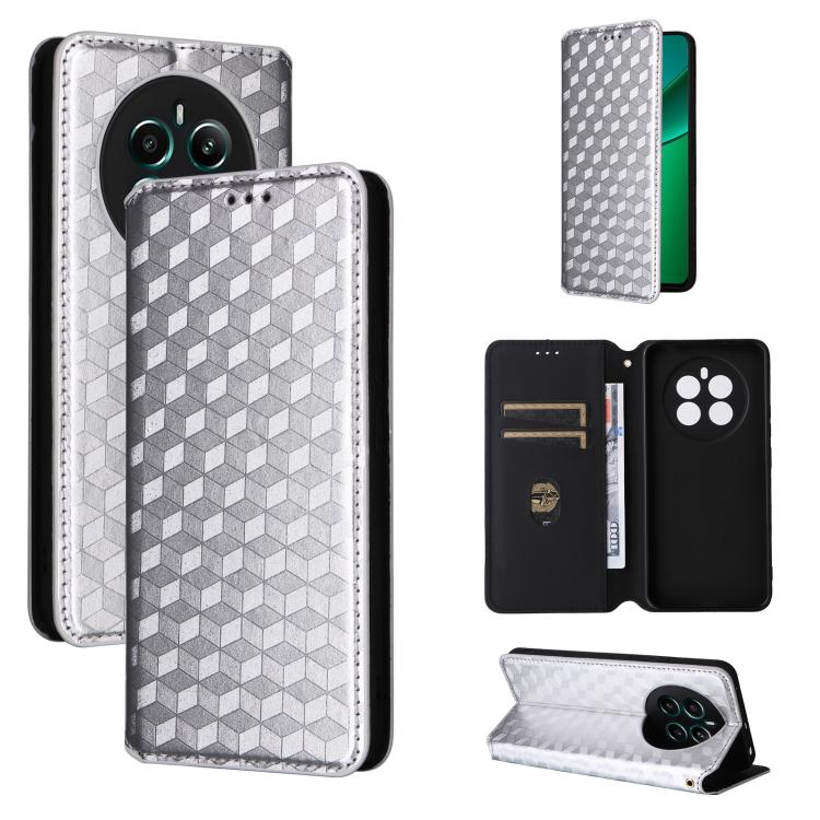 Cubic Grid Texture Flip Leather Phone Case, For Realme GT 7 Pro 5G, For Realme 13+ 5G Global / 13, For Realme V60 5G / V60S 5G, For Realme GT 6 / GT 6T, For Realme C63 4G / C61 4G / Narzo N63 4G, For Realme 12 Lite 4G / C67 4G, For Realme 12 5G / 12x 5...