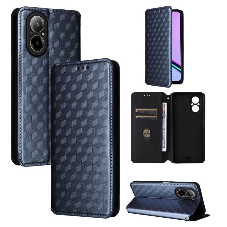 Cubic Grid Texture Flip Leather Phone Case, For Realme GT 7 Pro 5G, For Realme 13+ 5G Global / 13, For Realme V60 5G / V60S 5G, For Realme GT 6 / GT 6T, For Realme C63 4G / C61 4G / Narzo N63 4G, For Realme 12 Lite 4G / C67 4G, For Realme 12 5G / 12x 5...