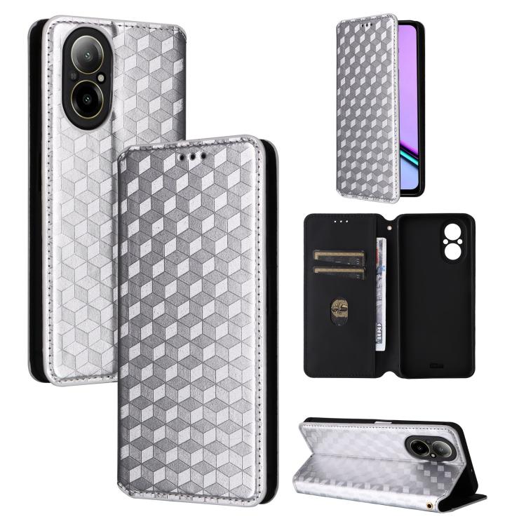 Cubic Grid Texture Flip Leather Phone Case, For Realme GT 7 Pro 5G, For Realme 13+ 5G Global / 13, For Realme V60 5G / V60S 5G, For Realme GT 6 / GT 6T, For Realme C63 4G / C61 4G / Narzo N63 4G, For Realme 12 Lite 4G / C67 4G, For Realme 12 5G / 12x 5...