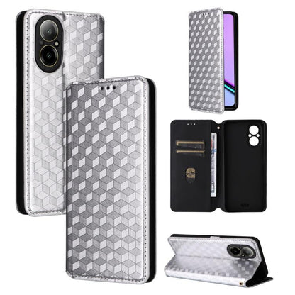 Cubic Grid Texture Flip Leather Phone Case, For Realme GT 7 Pro 5G, For Realme 13+ 5G Global / 13, For Realme V60 5G / V60S 5G, For Realme GT 6 / GT 6T, For Realme C63 4G / C61 4G / Narzo N63 4G, For Realme 12 Lite 4G / C67 4G, For Realme 12 5G / 12x 5...
