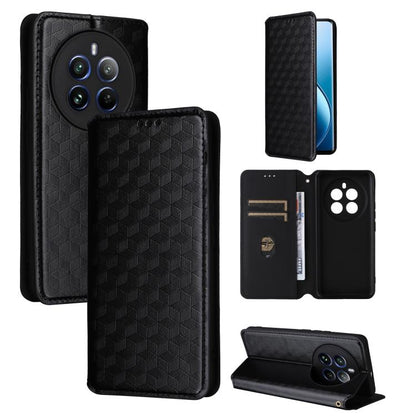 Cubic Grid Texture Flip Leather Phone Case, For Realme 12 Pro 5G / 12, For Realme 12+ 5G, For Realme Note 50 4G / C5, For Realme 11 4G Global, For Realme 11 5G Global / 11X 5G, For Realme C53 5G / Narzo N53 4G, For Realme 11 Pro 5G / 11, For Realme C65...