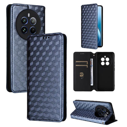 Cubic Grid Texture Flip Leather Phone Case, For Realme GT 7 Pro 5G, For Realme 13+ 5G Global / 13, For Realme V60 5G / V60S 5G, For Realme GT 6 / GT 6T, For Realme C63 4G / C61 4G / Narzo N63 4G, For Realme 12 Lite 4G / C67 4G, For Realme 12 5G / 12x 5...
