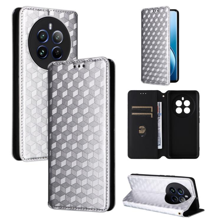 Cubic Grid Texture Flip Leather Phone Case, For Realme 12 Pro 5G / 12, For Realme 12+ 5G, For Realme Note 50 4G / C5, For Realme 11 4G Global, For Realme 11 5G Global / 11X 5G, For Realme C53 5G / Narzo N53 4G, For Realme 11 Pro 5G / 11, For Realme C65...