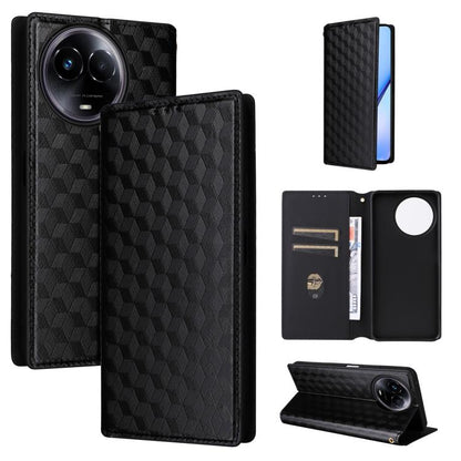 Cubic Grid Texture Flip Leather Phone Case, For Realme GT 7 Pro 5G, For Realme 13+ 5G Global / 13, For Realme V60 5G / V60S 5G, For Realme GT 6 / GT 6T, For Realme C63 4G / C61 4G / Narzo N63 4G, For Realme 12 Lite 4G / C67 4G, For Realme 12 5G / 12x 5...