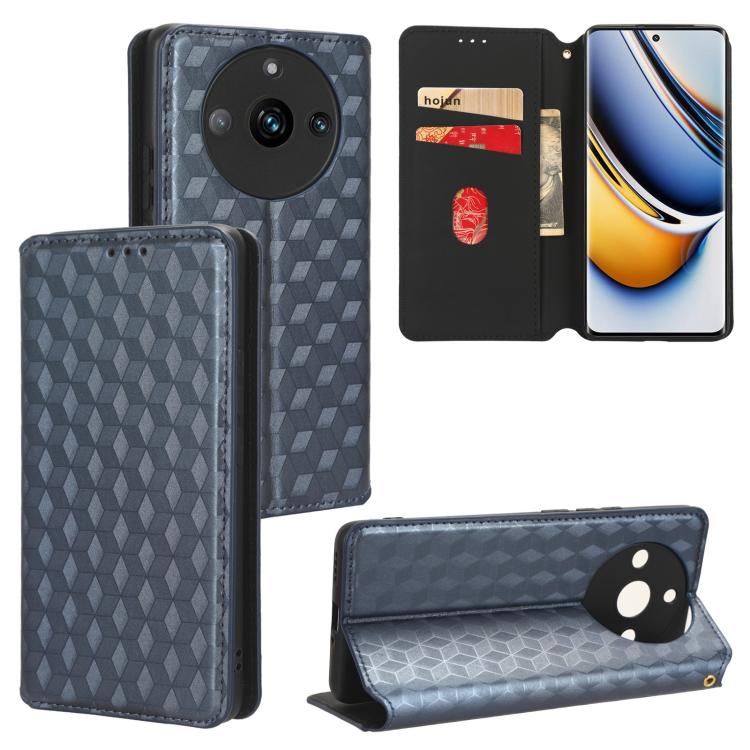 Cubic Grid Texture Flip Leather Phone Case, For Realme 12 Pro 5G / 12, For Realme 12+ 5G, For Realme Note 50 4G / C5, For Realme 11 4G Global, For Realme 11 5G Global / 11X 5G, For Realme C53 5G / Narzo N53 4G, For Realme 11 Pro 5G / 11, For Realme C65...