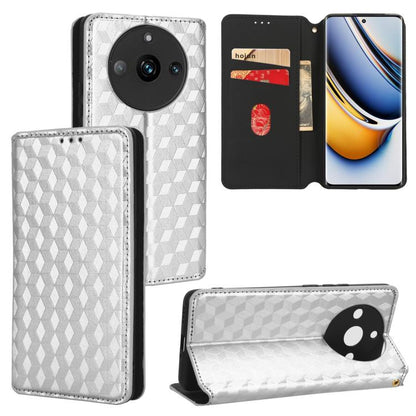 Cubic Grid Texture Flip Leather Phone Case, For Realme 12 Pro 5G / 12, For Realme 12+ 5G, For Realme Note 50 4G / C5, For Realme 11 4G Global, For Realme 11 5G Global / 11X 5G, For Realme C53 5G / Narzo N53 4G, For Realme 11 Pro 5G / 11, For Realme C65...