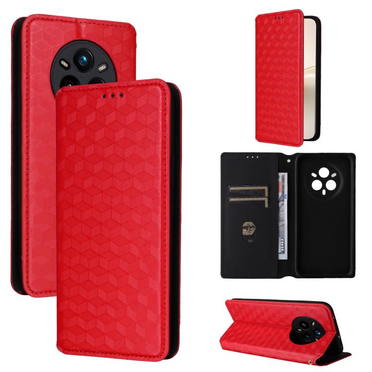 Cubic Grid Texture Flip Leather Phone Case, For Realme 14 5G Global, For Realme P3 Ultra 5G, For Realme 14 Pro Lite 5G, For Realme Neo7x 5G / P3 5G, For Realme P3 Pro 5G, For Realme 14 Pro+ 5G, For Realme 14 Pro 5G, For Realme 14X 5G / C75 4G / V60 Pro...