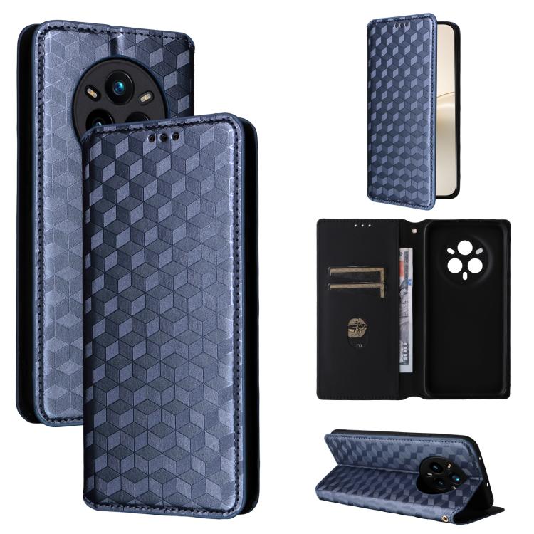 Cubic Grid Texture Flip Leather Phone Case, For Realme 14 5G Global, For Realme P3 Ultra 5G, For Realme 14 Pro Lite 5G, For Realme Neo7x 5G / P3 5G, For Realme P3 Pro 5G, For Realme 14 Pro+ 5G, For Realme 14 Pro 5G, For Realme 14X 5G / C75 4G / V60 Pro...