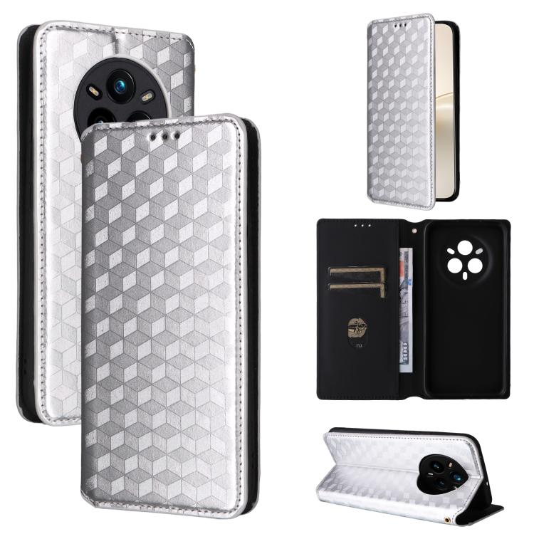 Cubic Grid Texture Flip Leather Phone Case, For Realme 14 5G Global, For Realme P3 Ultra 5G, For Realme 14 Pro Lite 5G, For Realme Neo7x 5G / P3 5G, For Realme P3 Pro 5G, For Realme 14 Pro+ 5G, For Realme 14 Pro 5G, For Realme 14X 5G / C75 4G / V60 Pro...