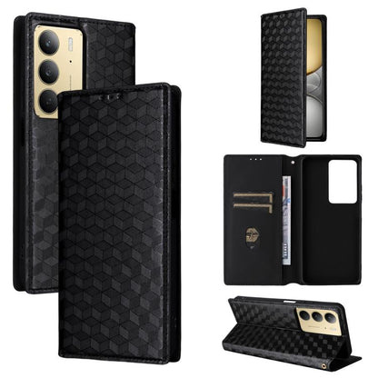 Cubic Grid Texture Flip Leather Phone Case, For Realme 14 5G Global, For Realme P3 Ultra 5G, For Realme 14 Pro Lite 5G, For Realme Neo7x 5G / P3 5G, For Realme P3 Pro 5G, For Realme 14 Pro+ 5G, For Realme 14 Pro 5G, For Realme 14X 5G / C75 4G / V60 Pro...
